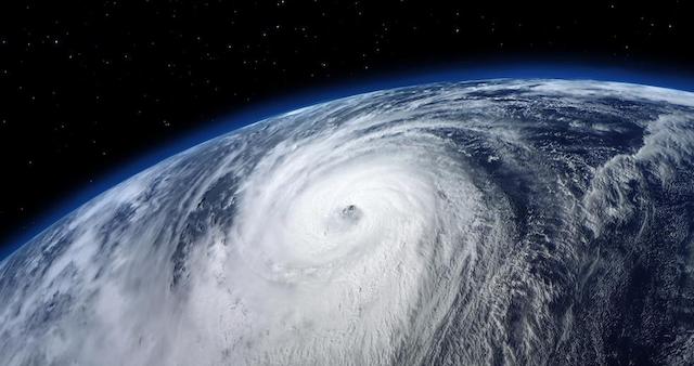 Satellite view of typhoon