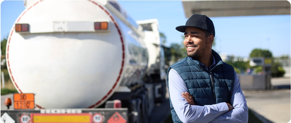 Fuel Truck Driver Smiling