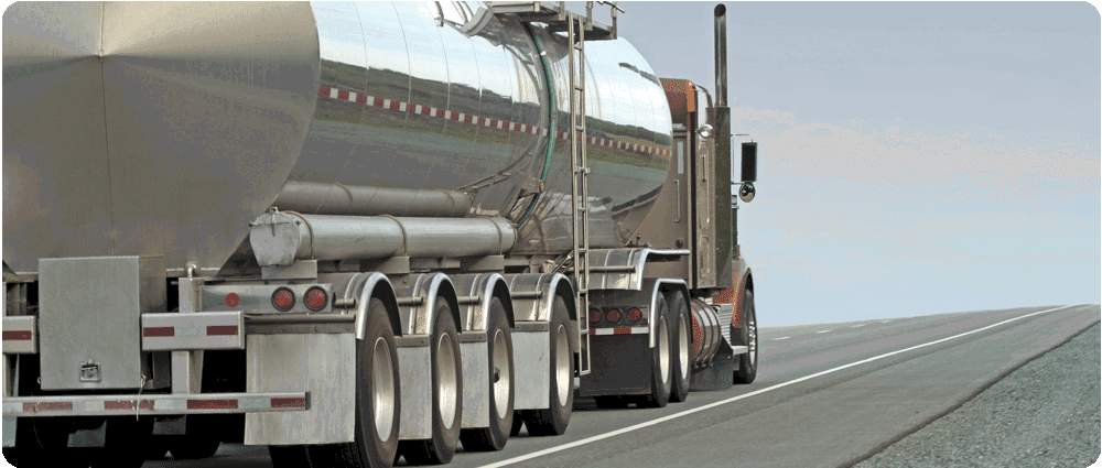 Fuel truck driving away