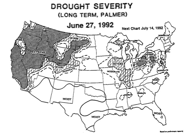 Drought map of the U.S.